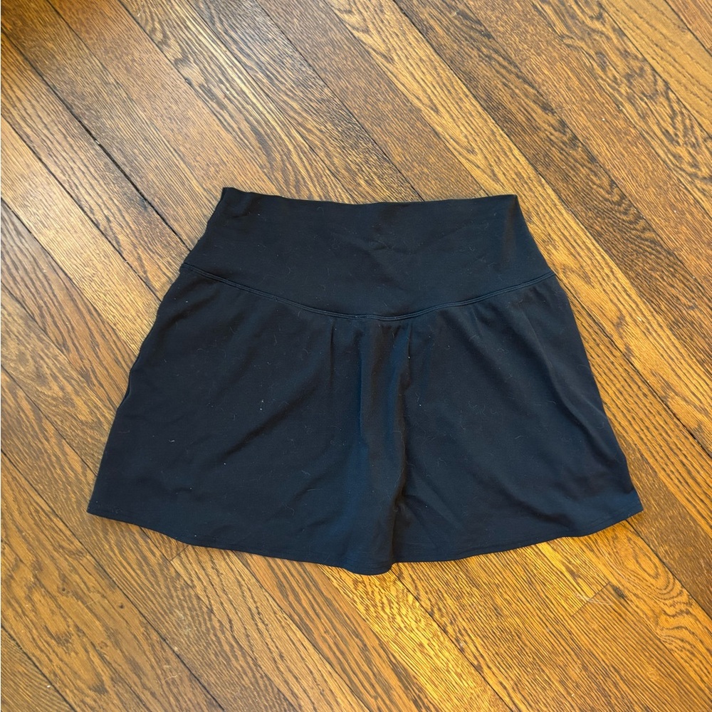 Women's Black Athletic Skort with Wide Waistband